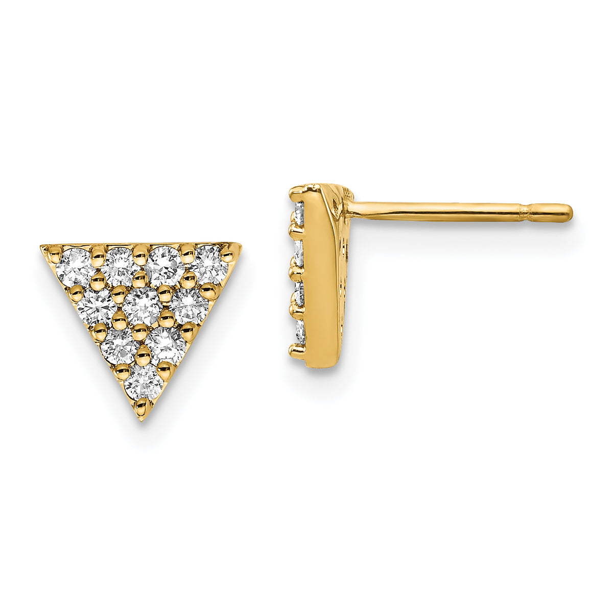 14k Diamond Triangle Earrings