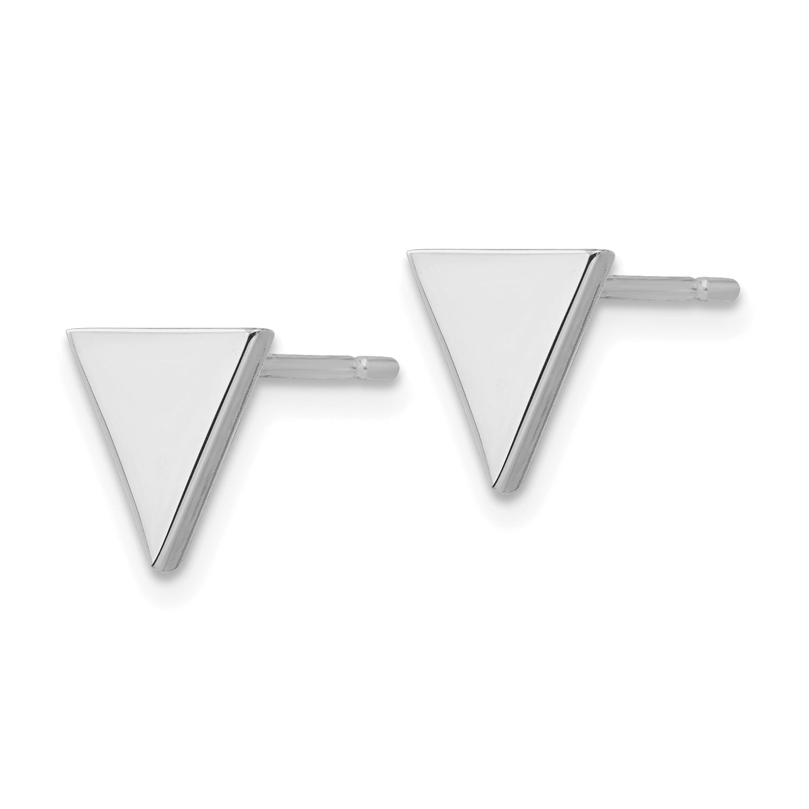 14k White Gold Triangle Post Earring Secondary image