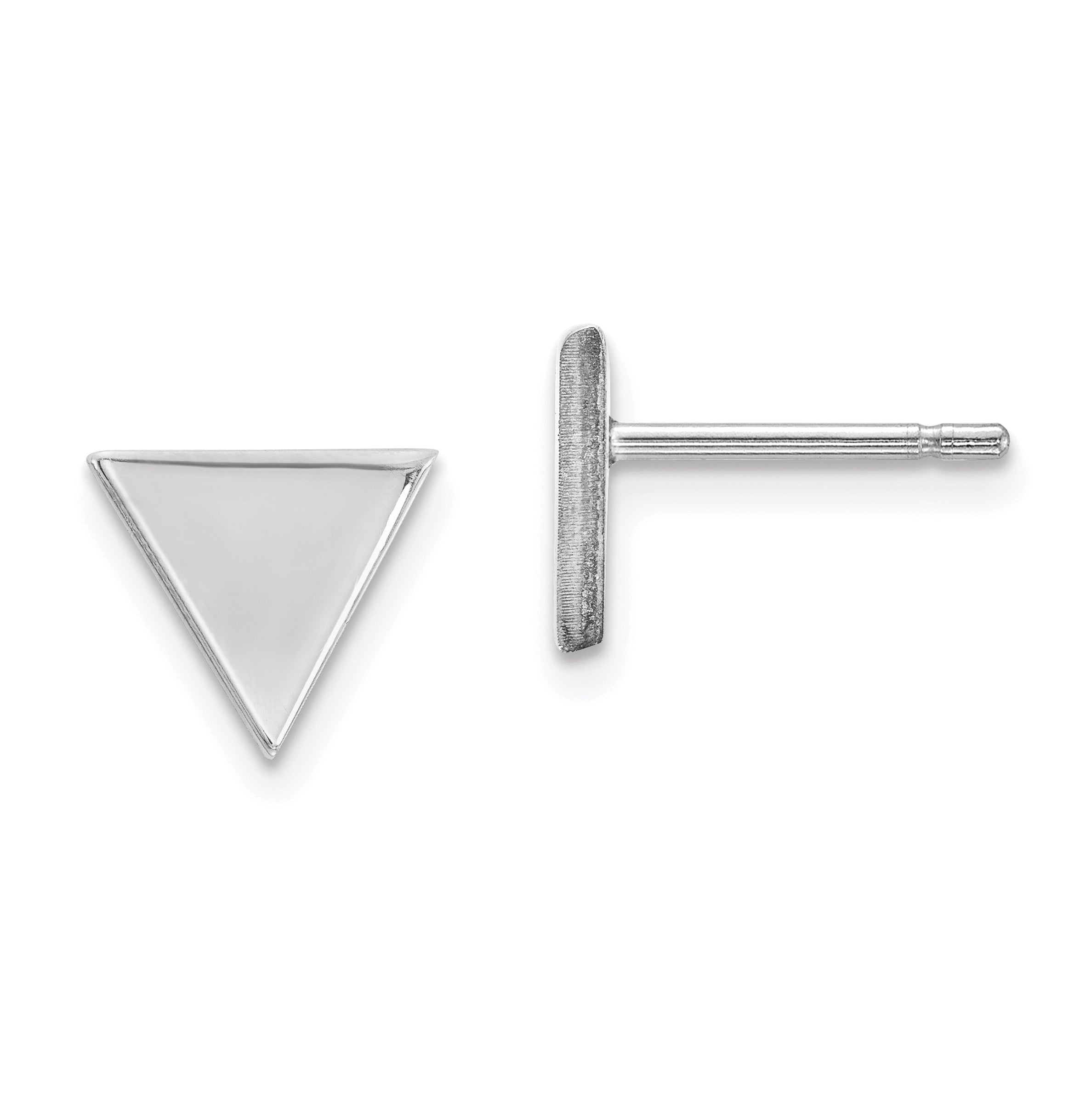14k White Gold Triangle Post Earring Main image