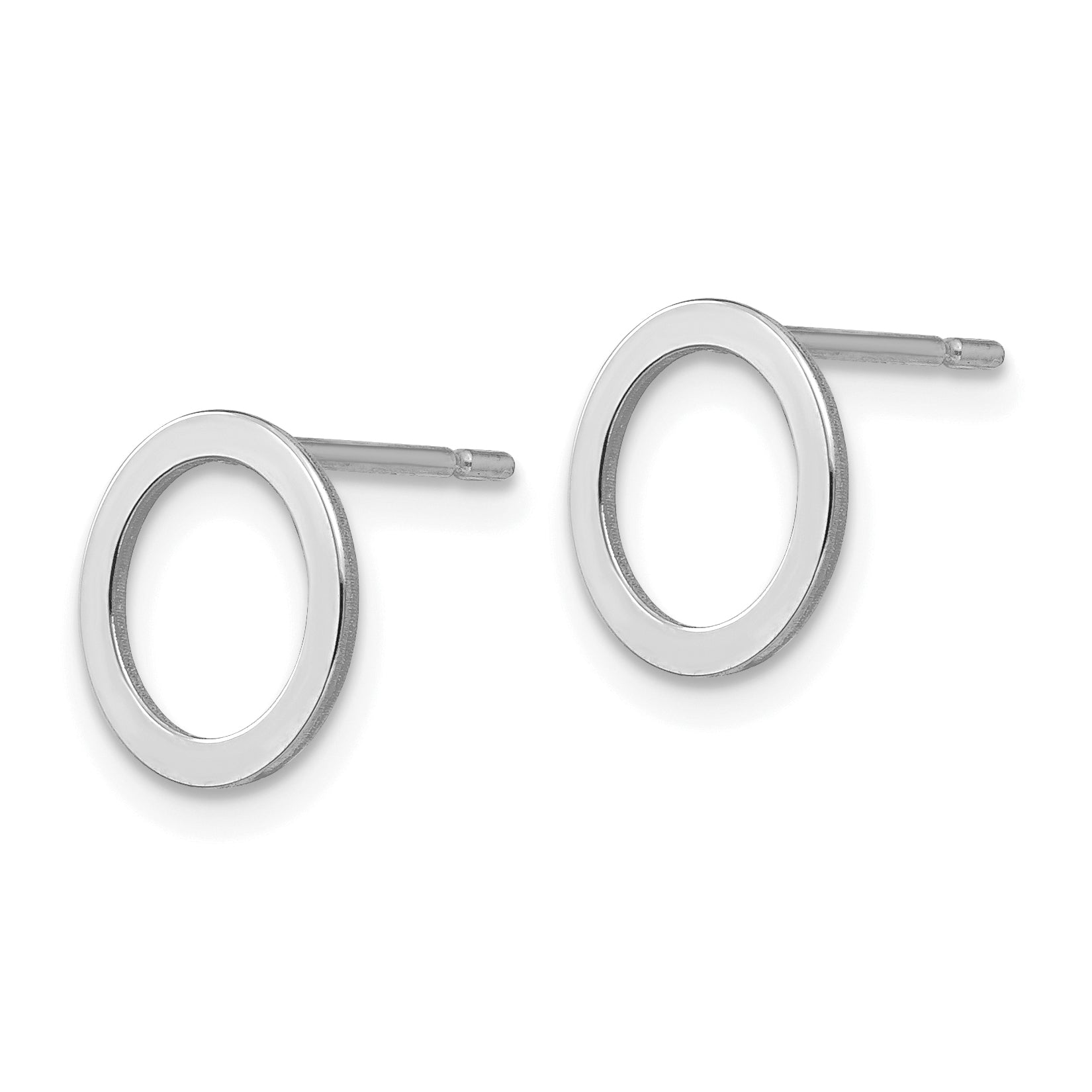 14k White Gold Open Circle Earrings Secondary image