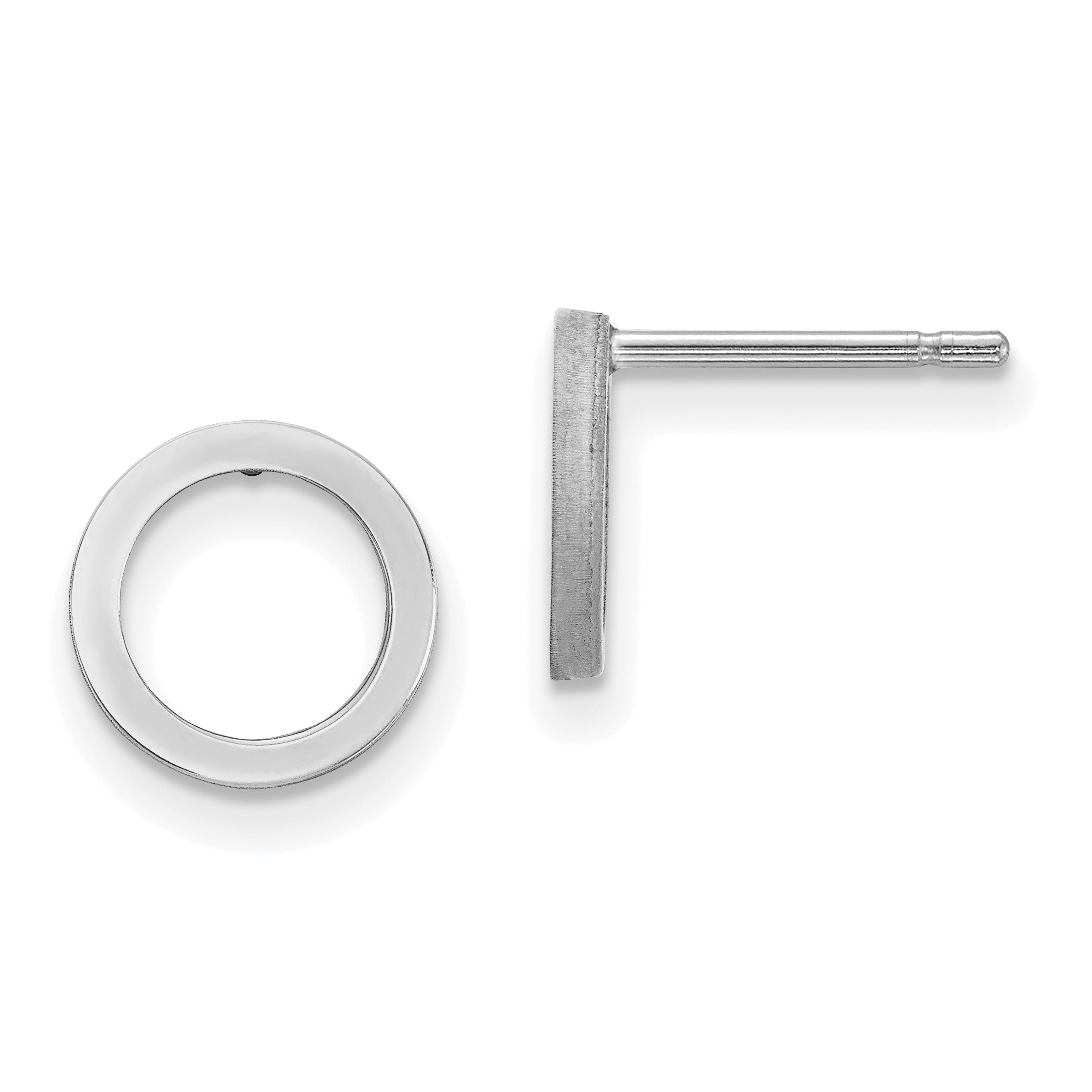 14k White Gold Open Circle Earrings Main image