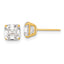 14k Polished 6x6 Asscher Cut CZ Studs Post Earrings