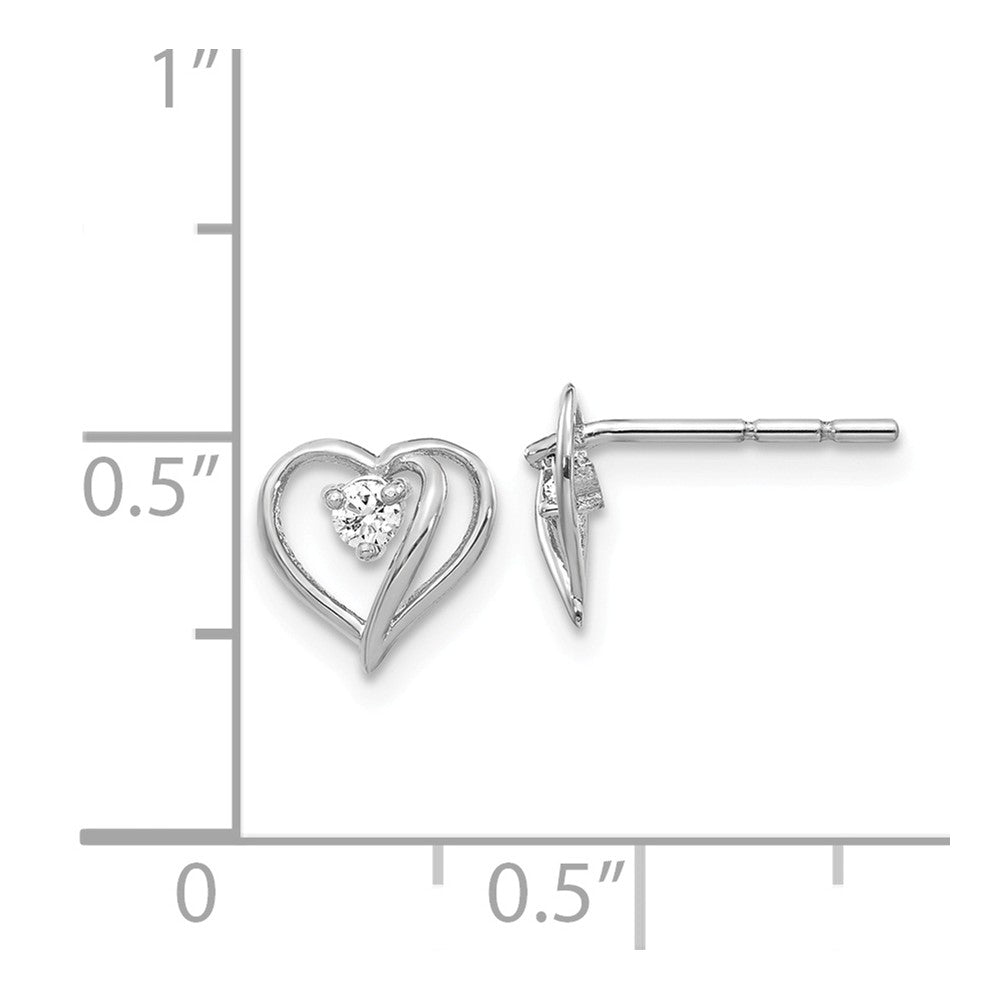 14K White Gold Fancy Diamond Heart Earring Mountings Secondary image