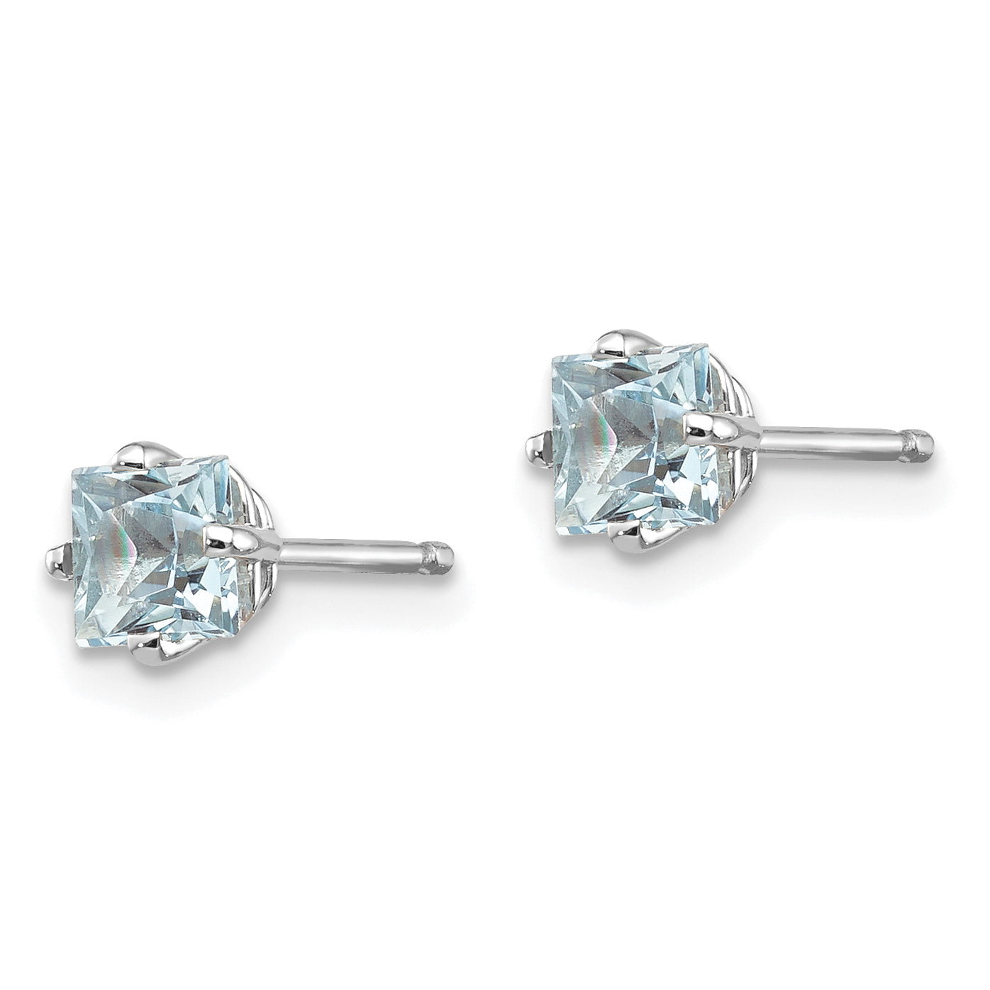 14k White Gold Aquamarine Earrings Secondary image