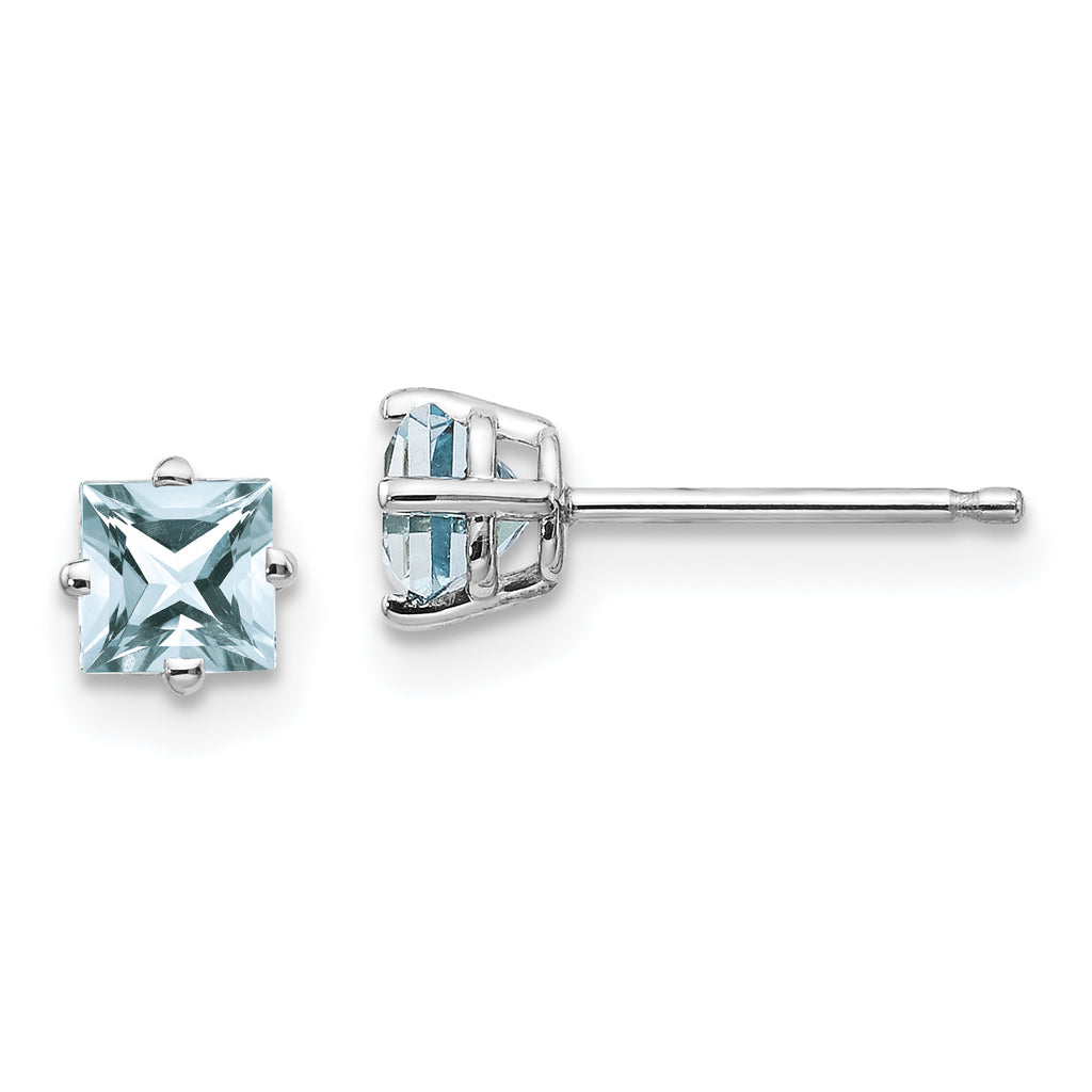 14k White Gold Aquamarine Earrings