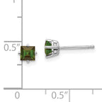 14k White Gold Green Tourmaline Earrings