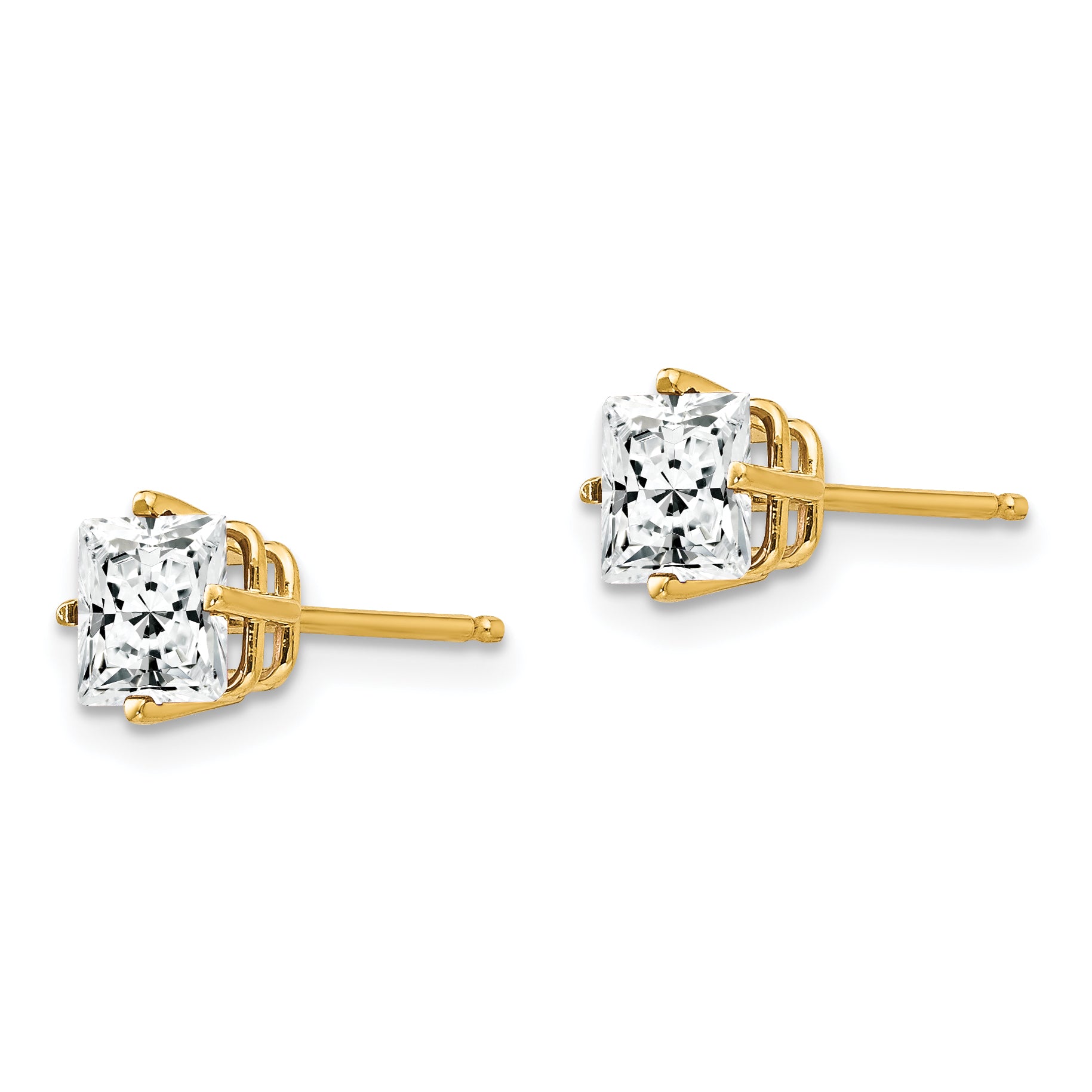 14k 5mm Cubic Zirconia Earrings Secondary image