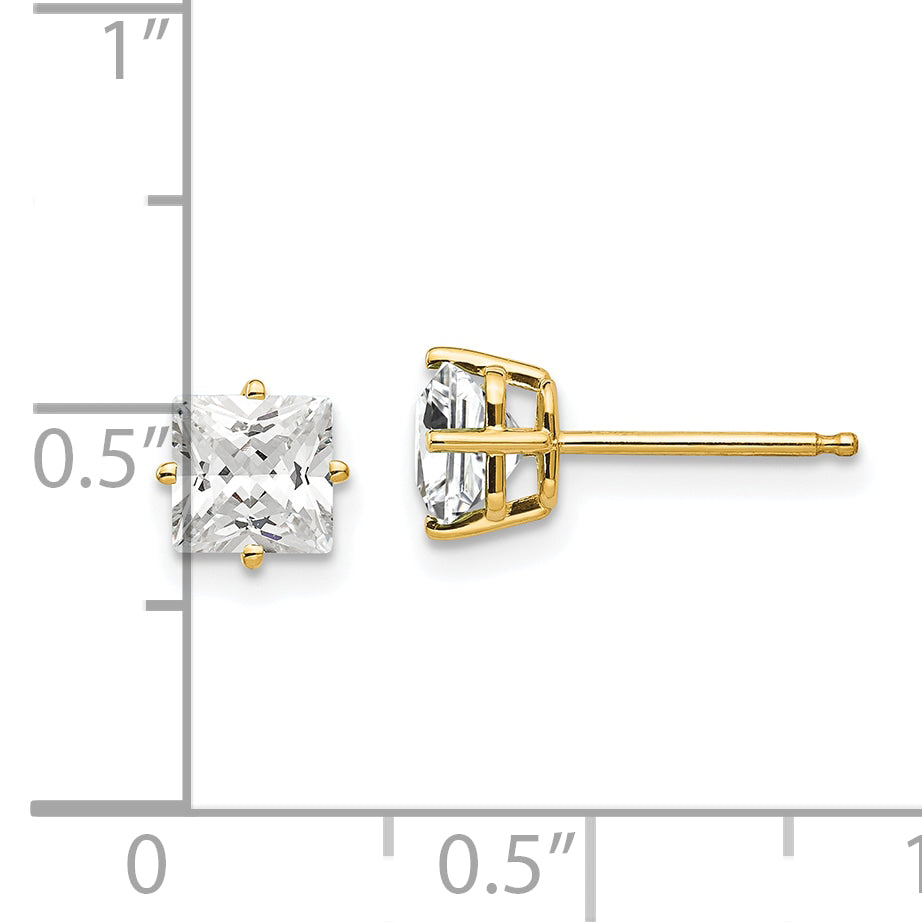 14k 5mm Cubic Zirconia Earrings