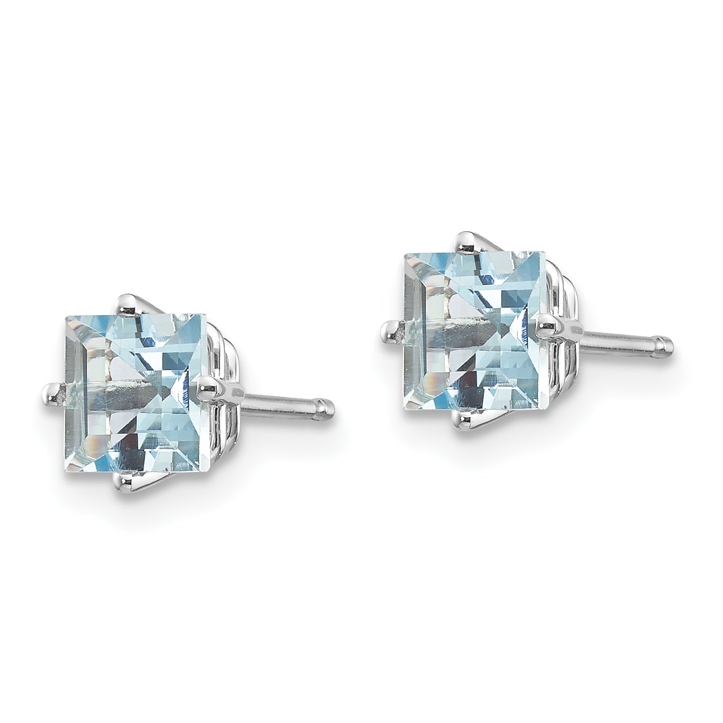 14k White Gold Aquamarine Earrings Secondary image