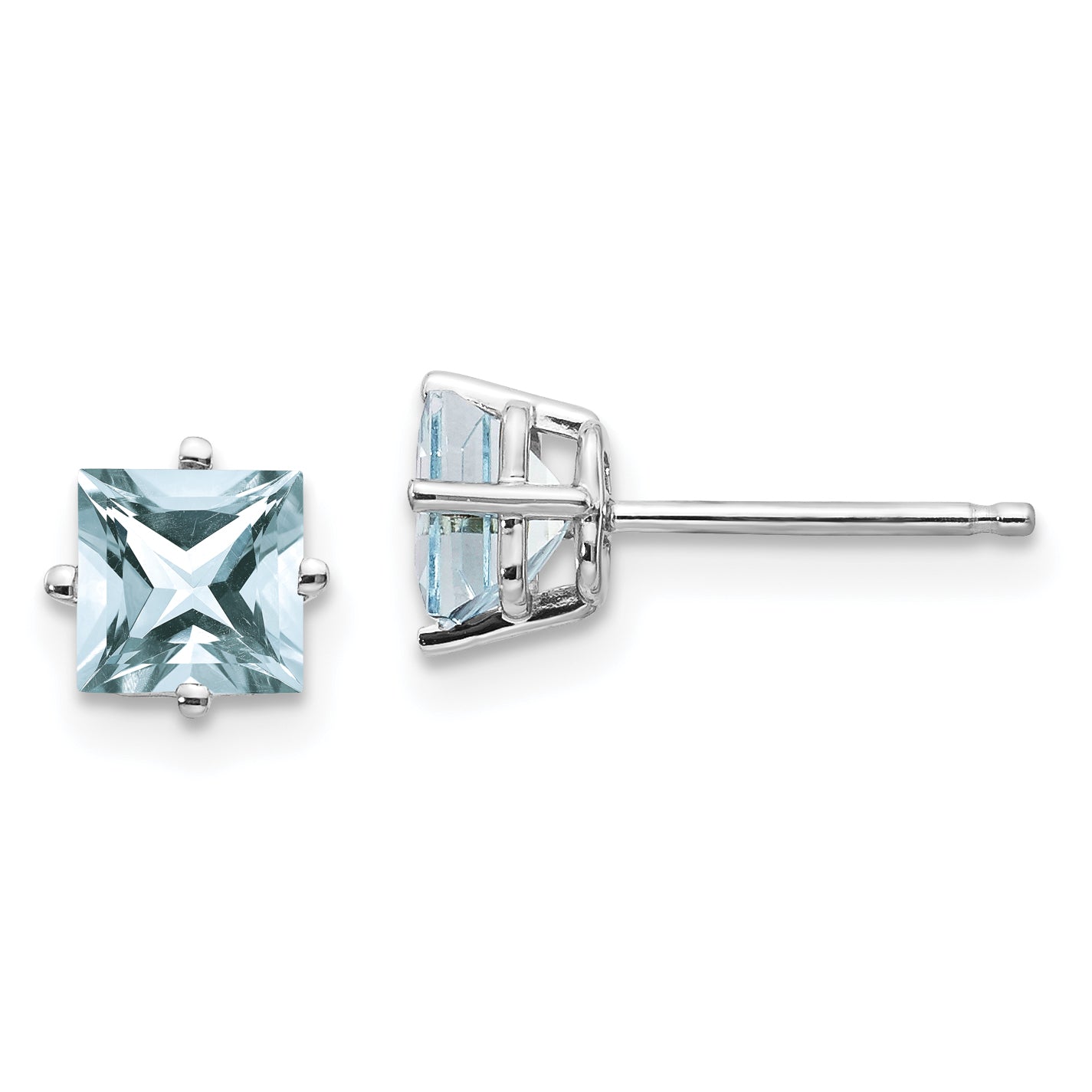 14k White Gold Aquamarine Earrings Main image