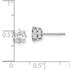 14k White Gold 5mm Cubic Zirconia Earrings