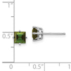 14k White Gold Green Tourmaline Earrings