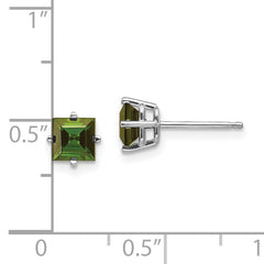 14k White Gold Green Tourmaline Earrings