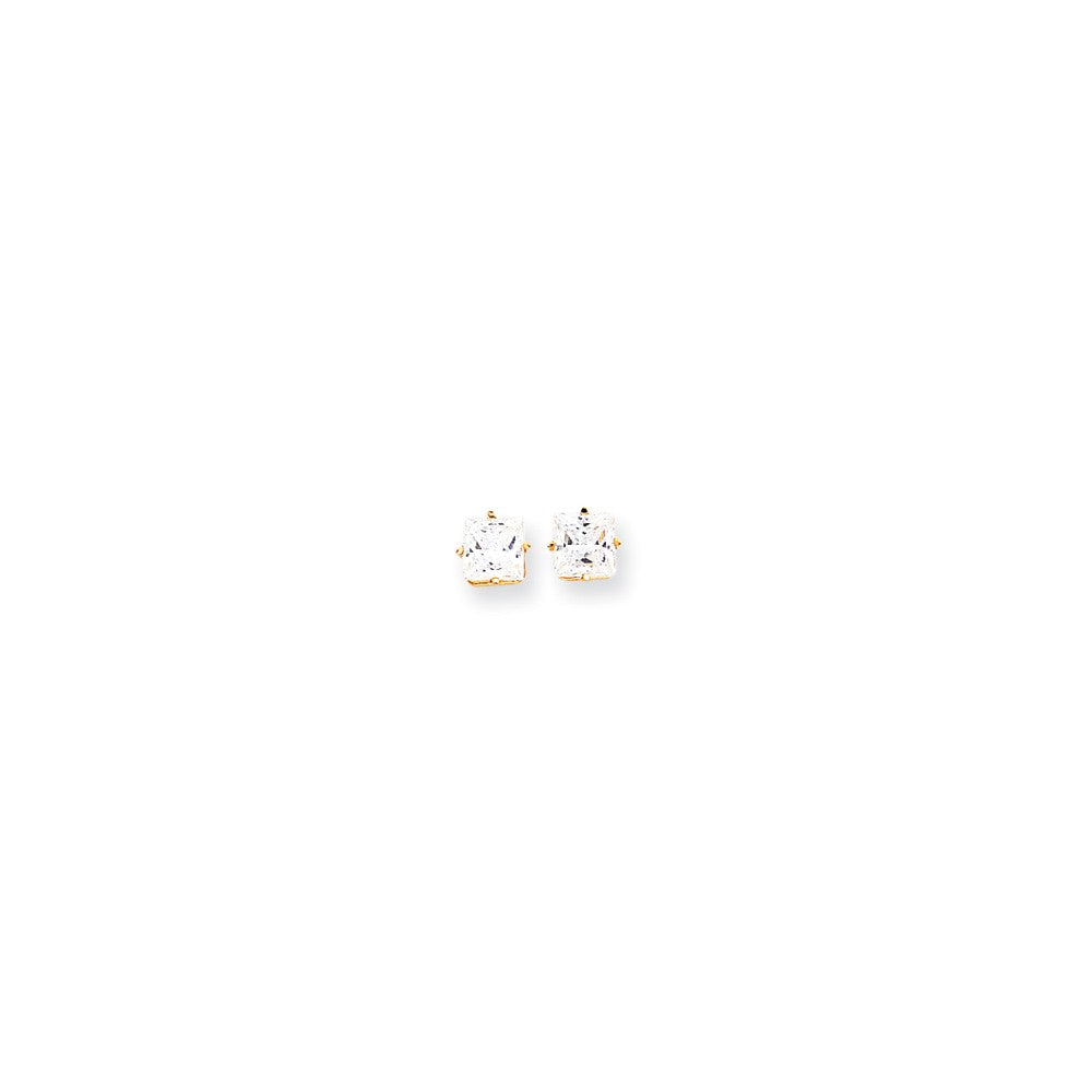 14k 6mm Square Earrings Mountings Main image