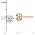 14k 6mm PrinceSterling Silver Cut Cubic Zirconia Earrings