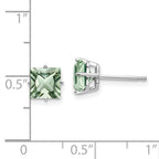14kw 6mm Square Green Quartz Earrings