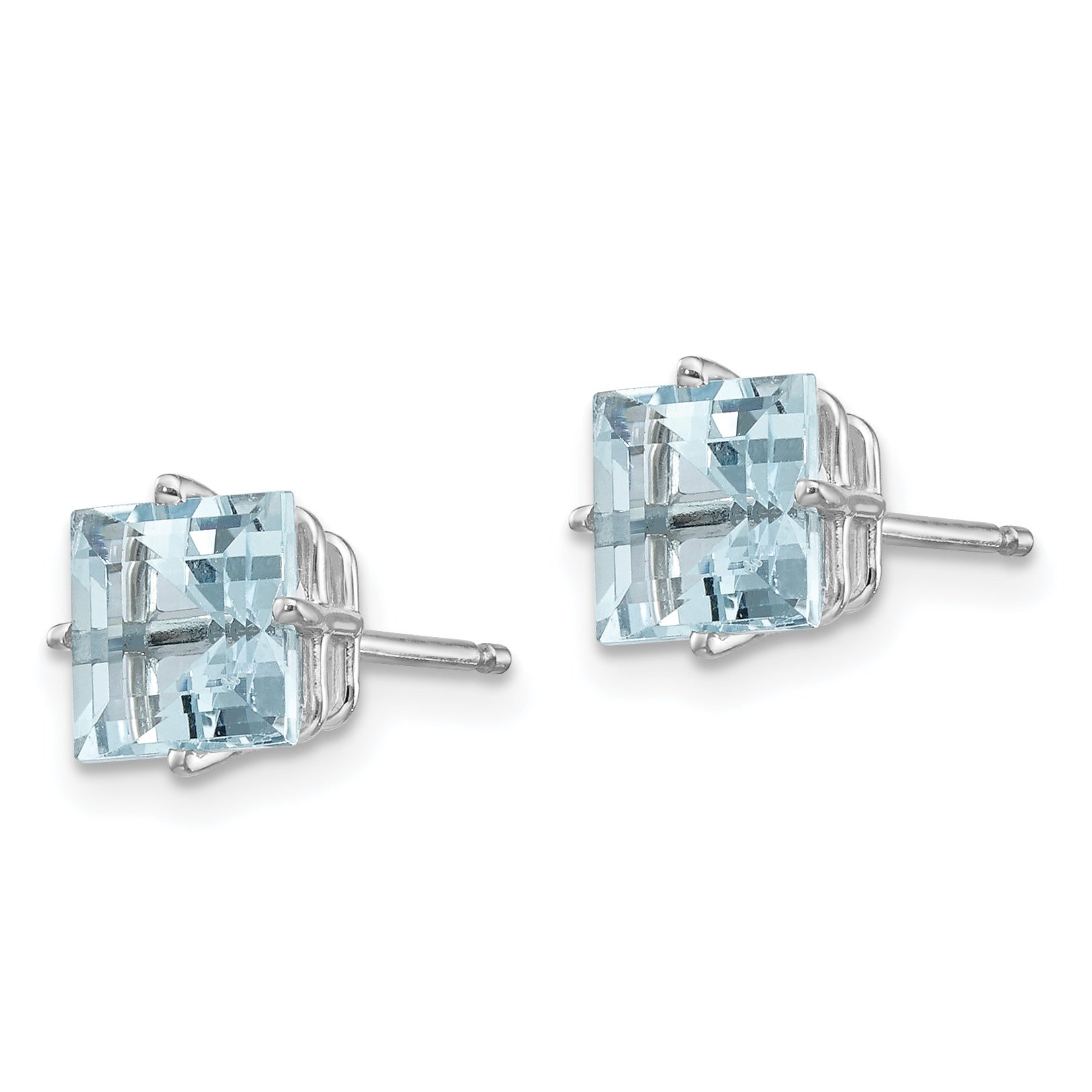 14k White Gold Aquamarine Earrings Secondary image