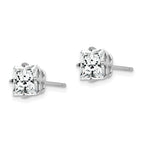 14k White Gold 6mm PrinceSterling Silver Cut Cubic Zirconia Earrings