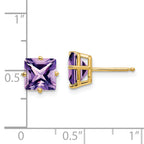 14k 7mm PrinceSterling Silver Cut Amethyst Earrings