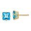 14k 7mm Princess Cut Blue Topaz Earrings