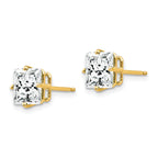 14k 7mm PrinceSterling Silver Cut Cubic Zirconia earring