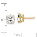 14k 7mm PrinceSterling Silver Cut Cubic Zirconia earring