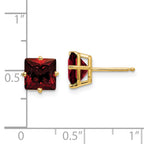 14k 7mm PrinceSterling Silver Cut Garnet Earrings