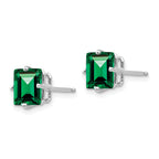 14k White Gold 7mm PrinceSterling Silver Cut Mount St. Helens Earrings