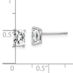 14k White Gold 6x4mm Radiant Cut Cubic Zirconia Earrings