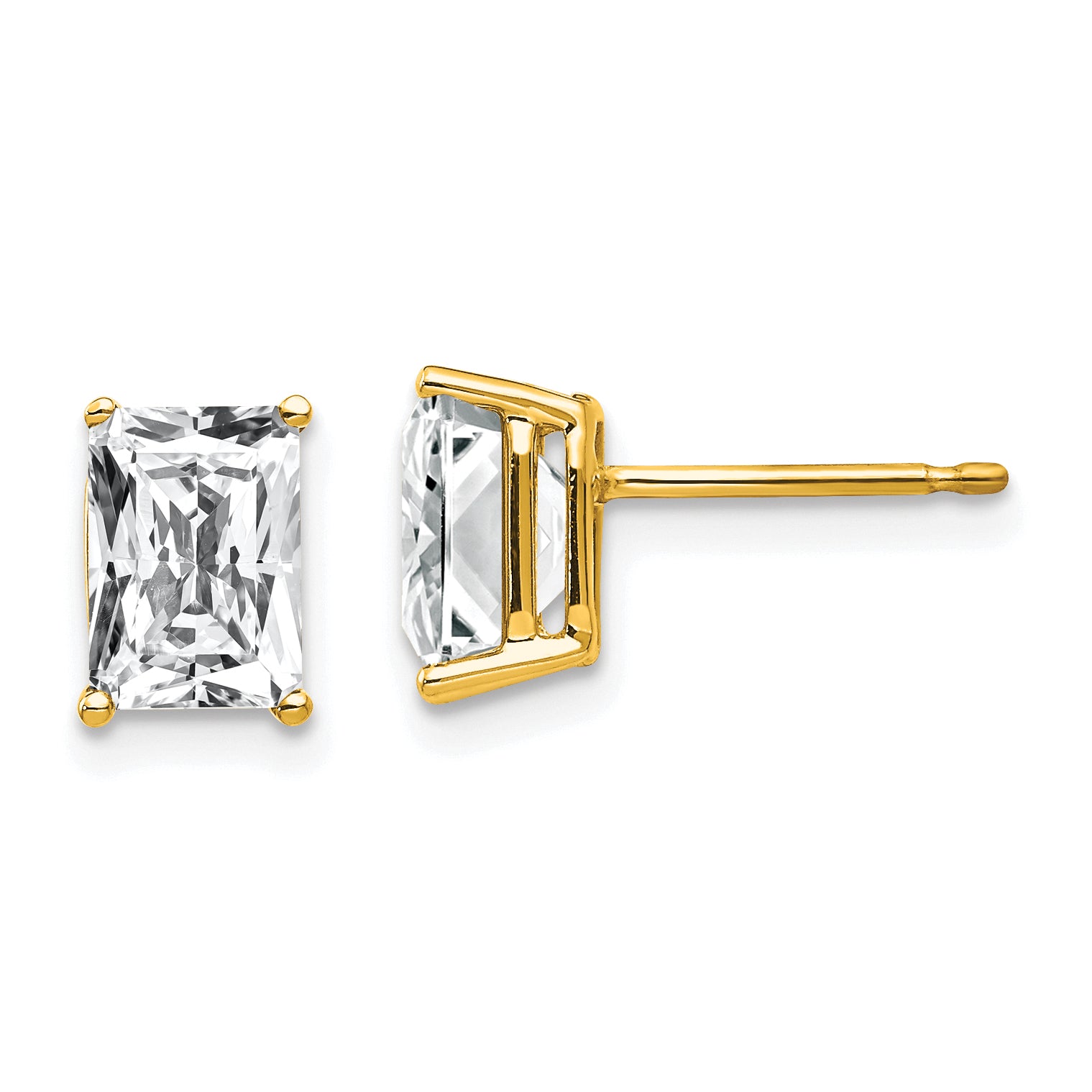 14k 7x5mm Radiant Cut Cubic Zirconia earring Main image