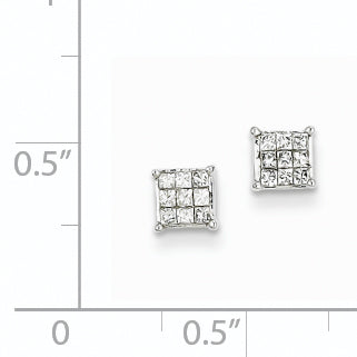 14k White Gold Diamond Earrings