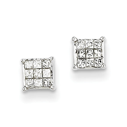 14k White Gold Diamond Earrings