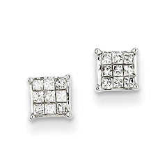 14k White Gold Diamond Earrings