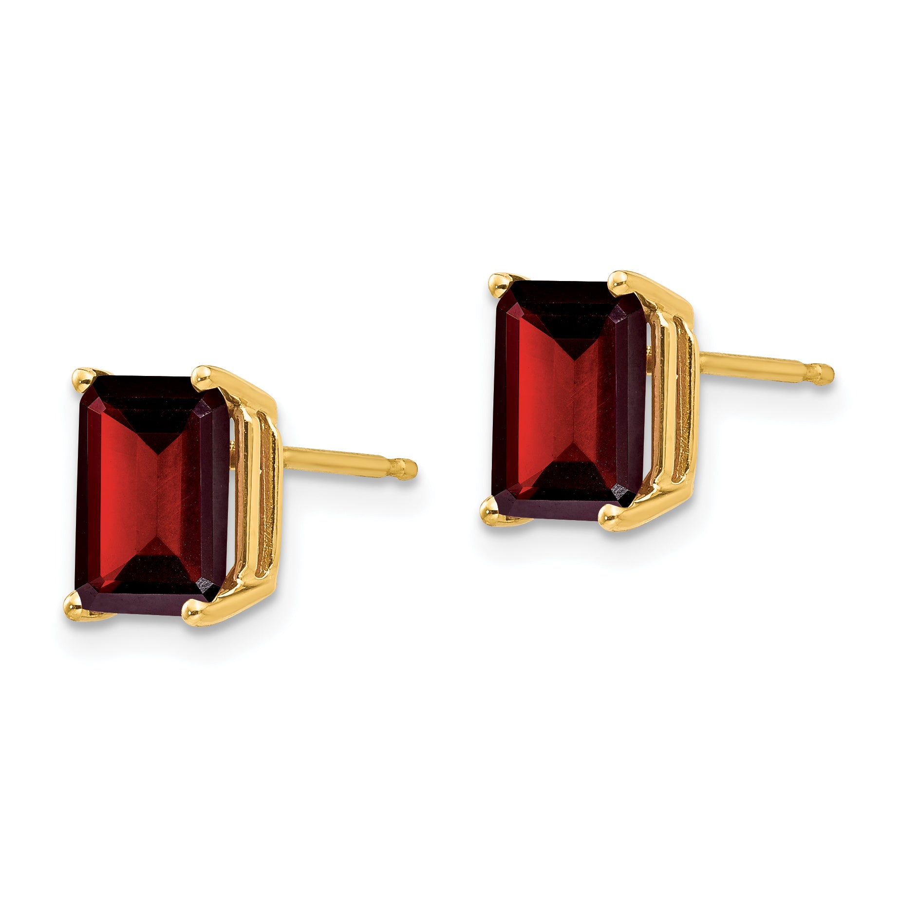 14k 8x6mm Garnet Earrings Secondary image