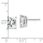 14k White Gold 8x6mm Radiant Cut Cubic Zirconia Earrings