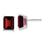 14k White Gold 9x7mm Emerald Cut Garnet Earrings