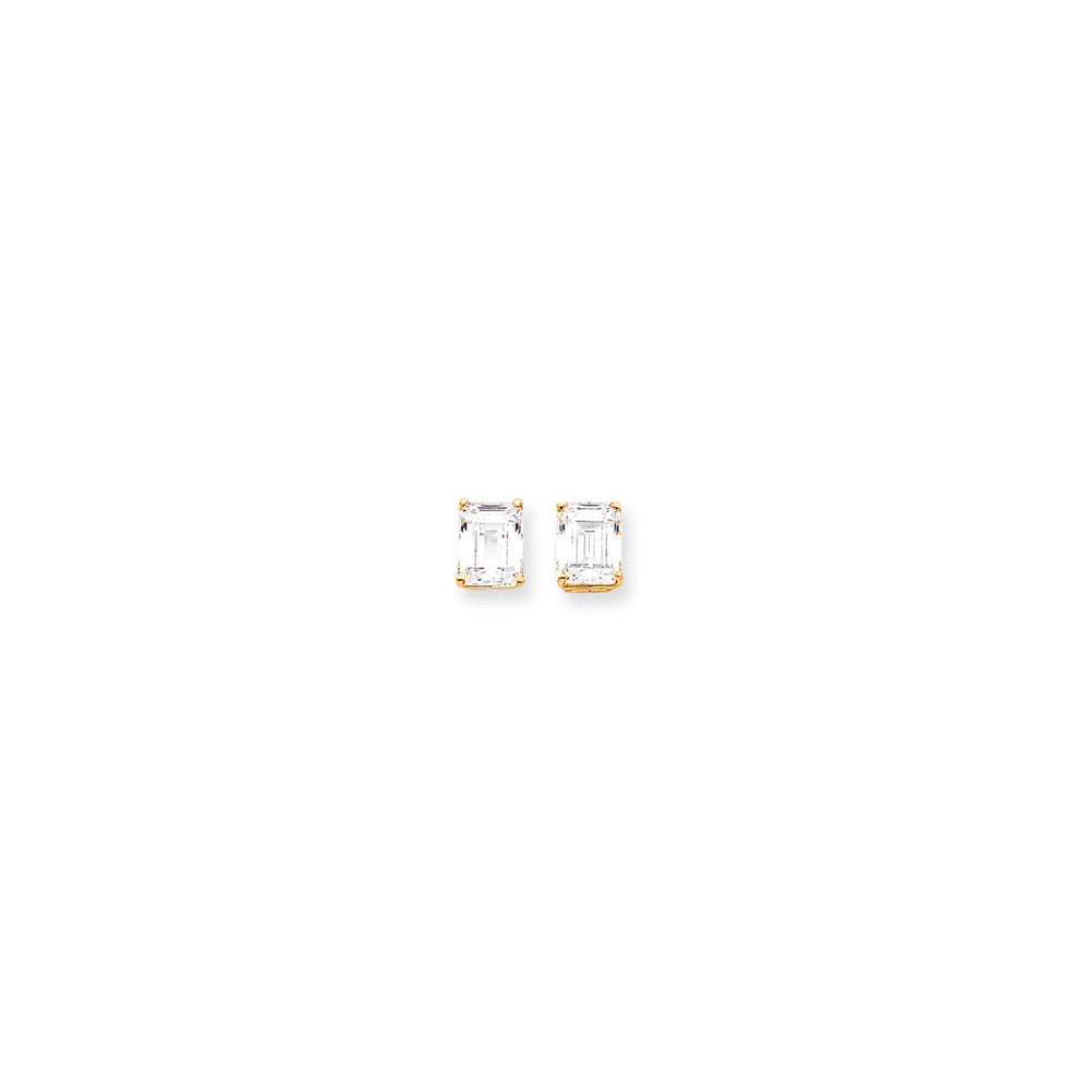 14k 10x8 Emerald Earring Mountings Main image