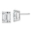 14k White Gold 10x8mm Emerald Cut Cubic Zirconia Earrings
