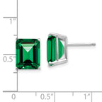 14k White Gold 10x8 Emerald Cut Mount St. Helens Stud Earrings
