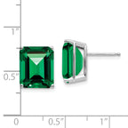 14k White Gold Mount St. Helens Emerald Stud Earrings