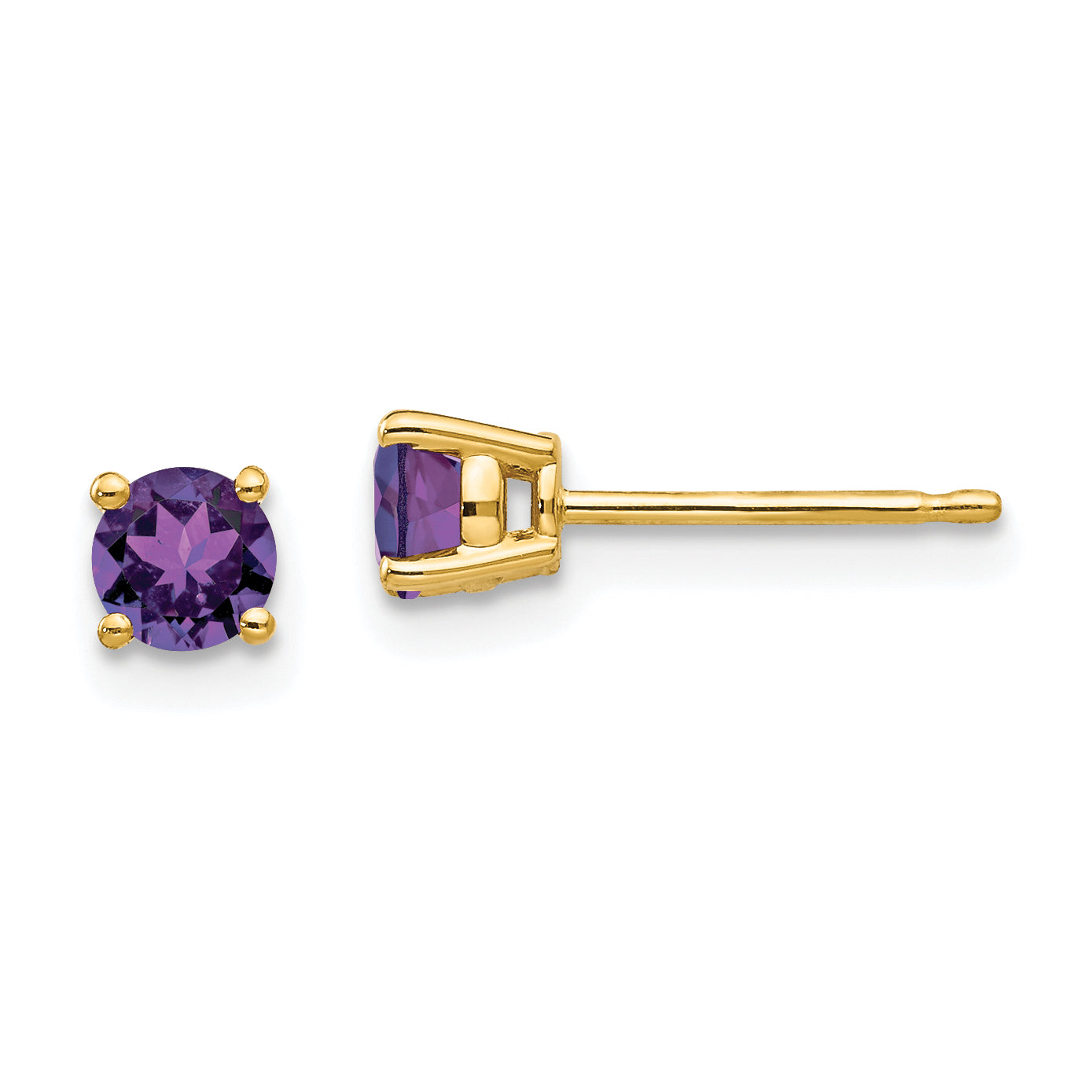 14k 4mm Amethyst Earrings Main image