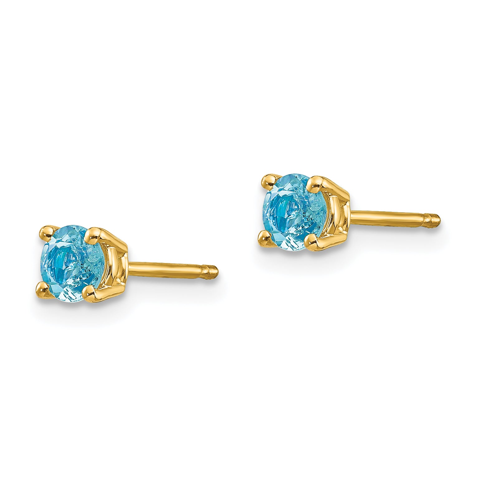 14k Aquamarine Post Earrings