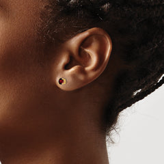 14k 4mm Garnet Earrings