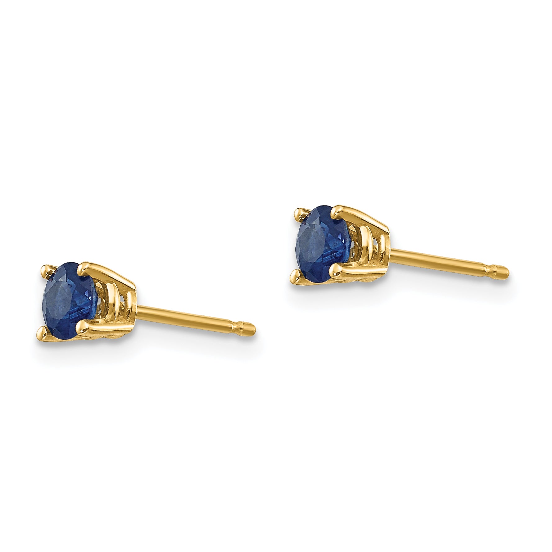 14k Sapphire Post Earrings Secondary image