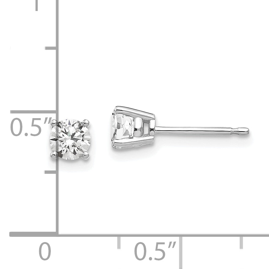 14k White Gold 4mm Cubic Zirconia Earrings