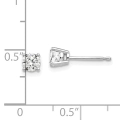14k White Gold 4mm Cubic Zirconia Earrings