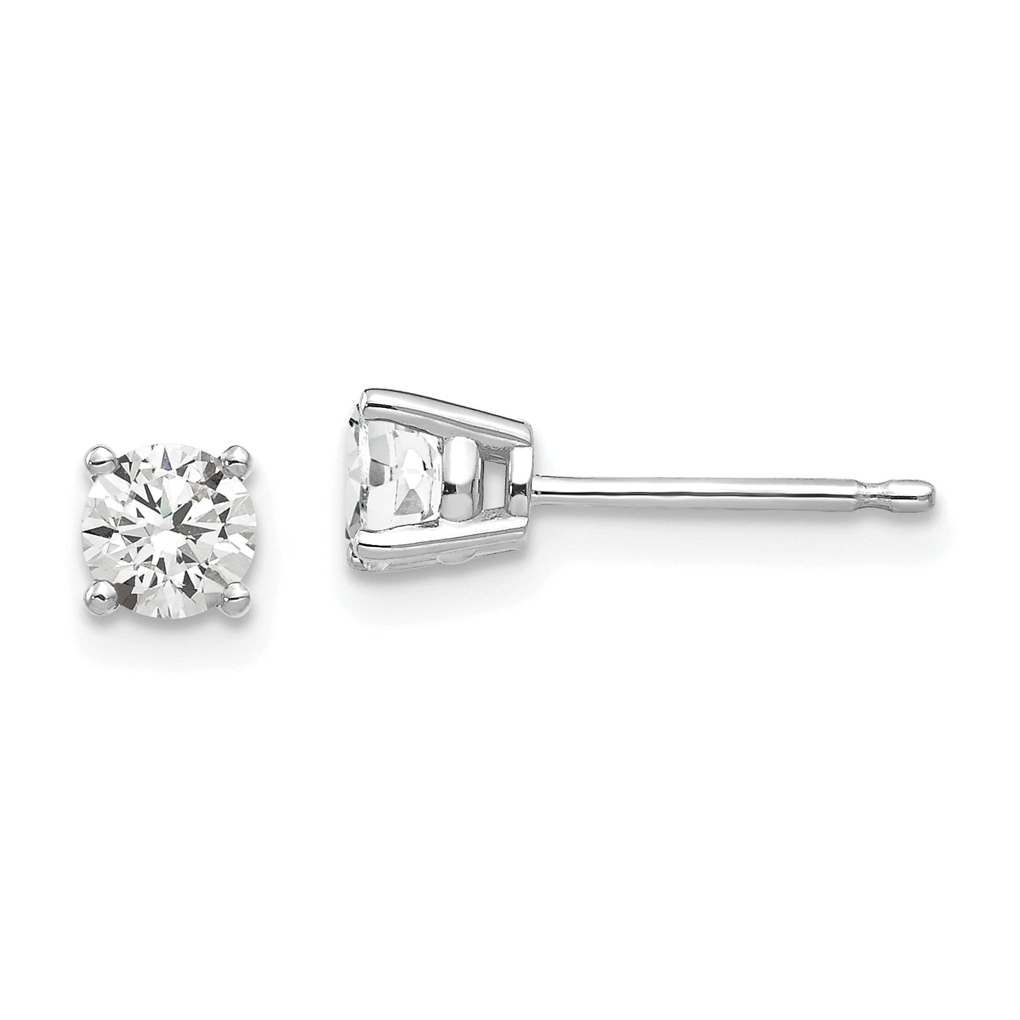14k White Gold 4mm Cubic Zirconia Earrings Main image