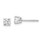 14k White Gold 4mm Cubic Zirconia Earrings