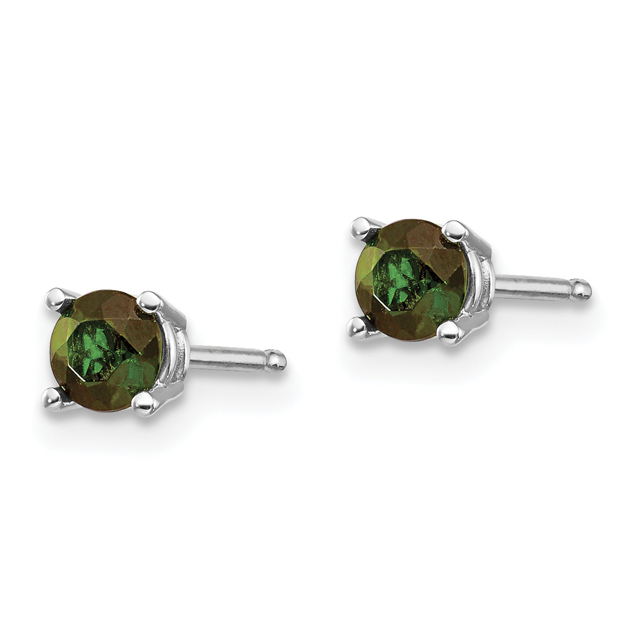 14k White Gold Green Tourmaline Earrings Secondary image