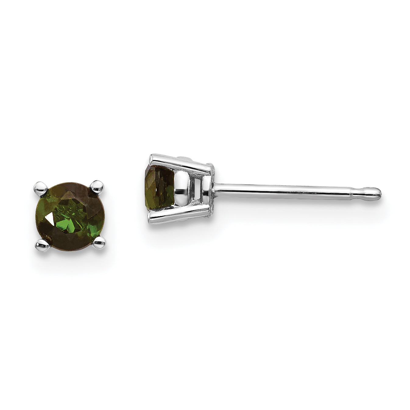 14k White Gold Green Tourmaline Earrings Main image